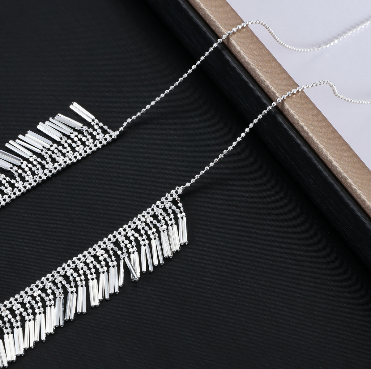 Élan 925 Sterling Silver Tassel Necklace – Elegant Fringe Statement Jewelry