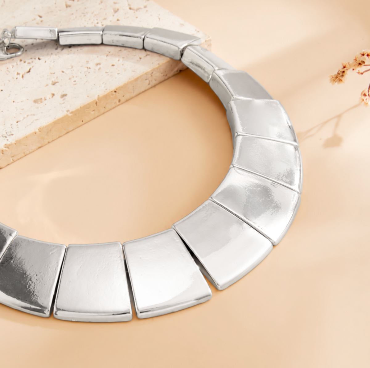 Celestine Geometric Choker – Vintage Square Panel Statement Necklace