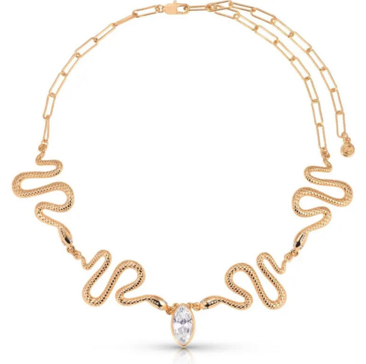 Serpentina 14K Gold-Plated Choker – Luxe Sculptural Statement Necklace