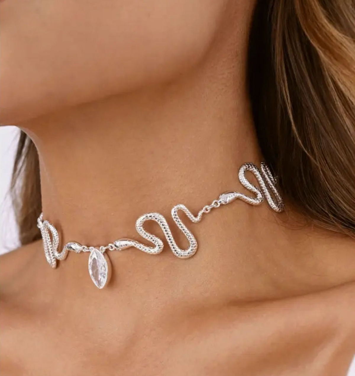 Serpentina 14K Gold-Plated Choker – Luxe Sculptural Statement Necklace