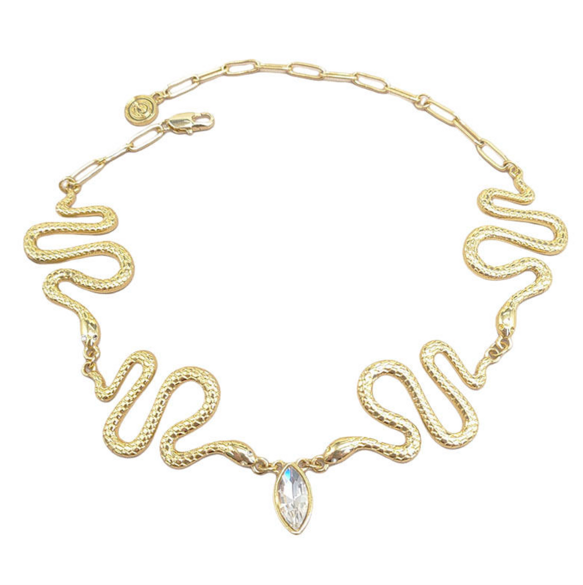 Serpentina 14K Gold-Plated Choker – Luxe Sculptural Statement Necklace