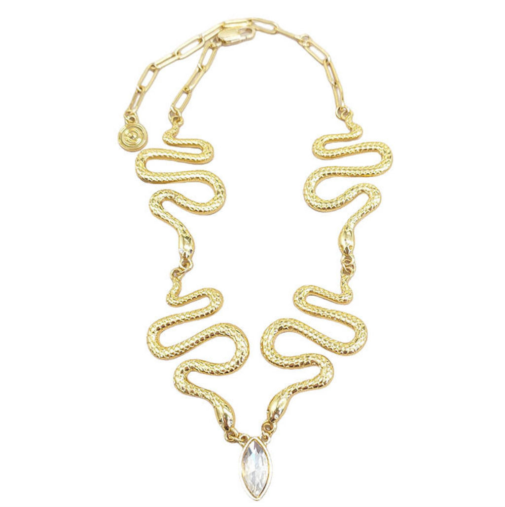 Serpentina 14K Gold-Plated Choker – Luxe Sculptural Statement Necklace