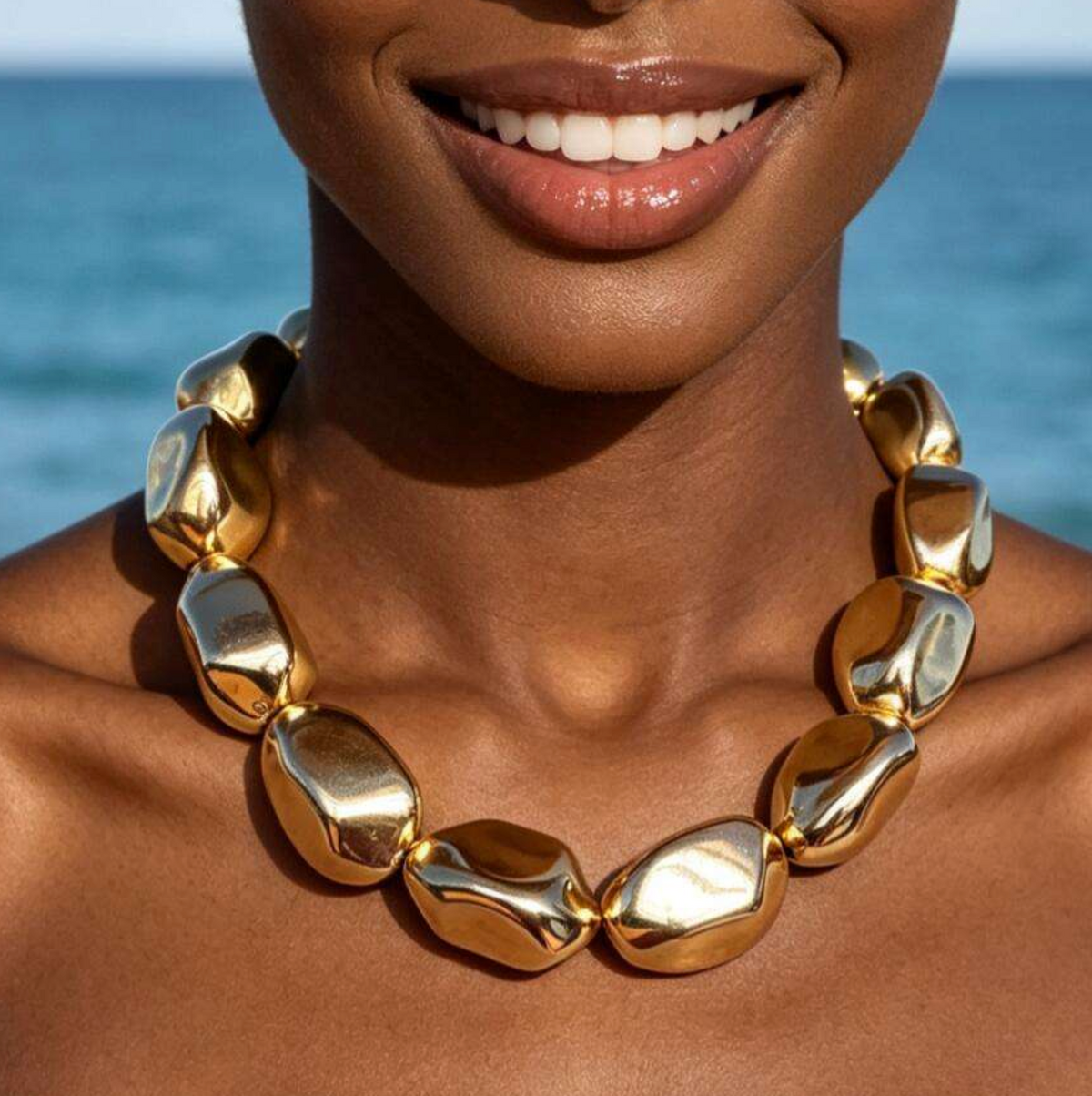 Valentina Sculpted Statement Necklace – Bold Chunky Luxury Jewelry