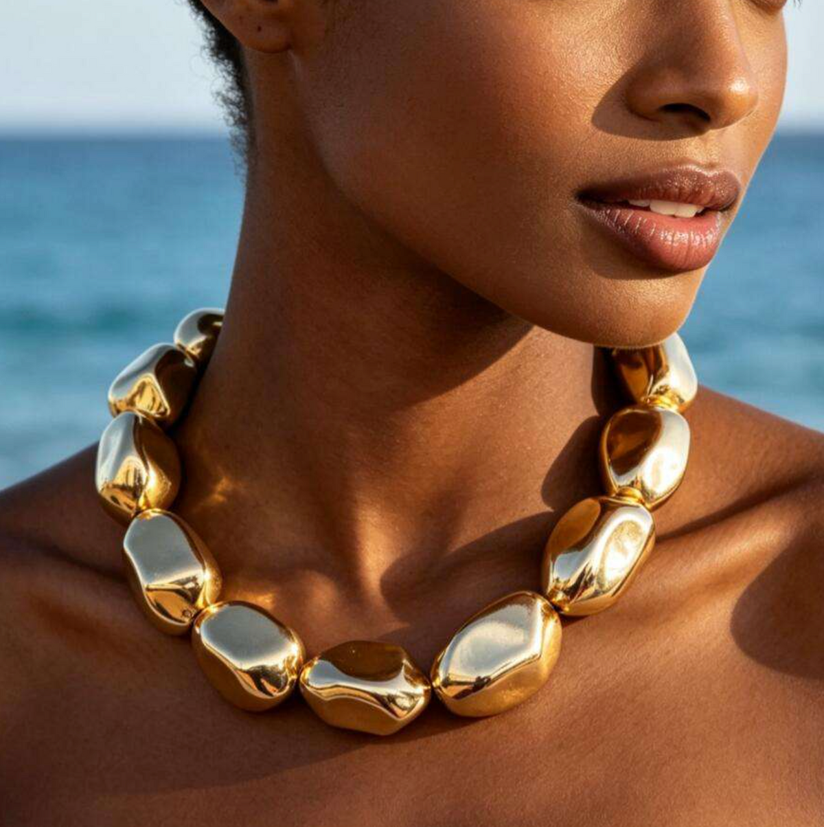Valentina Sculpted Statement Necklace – Bold Chunky Luxury Jewelry