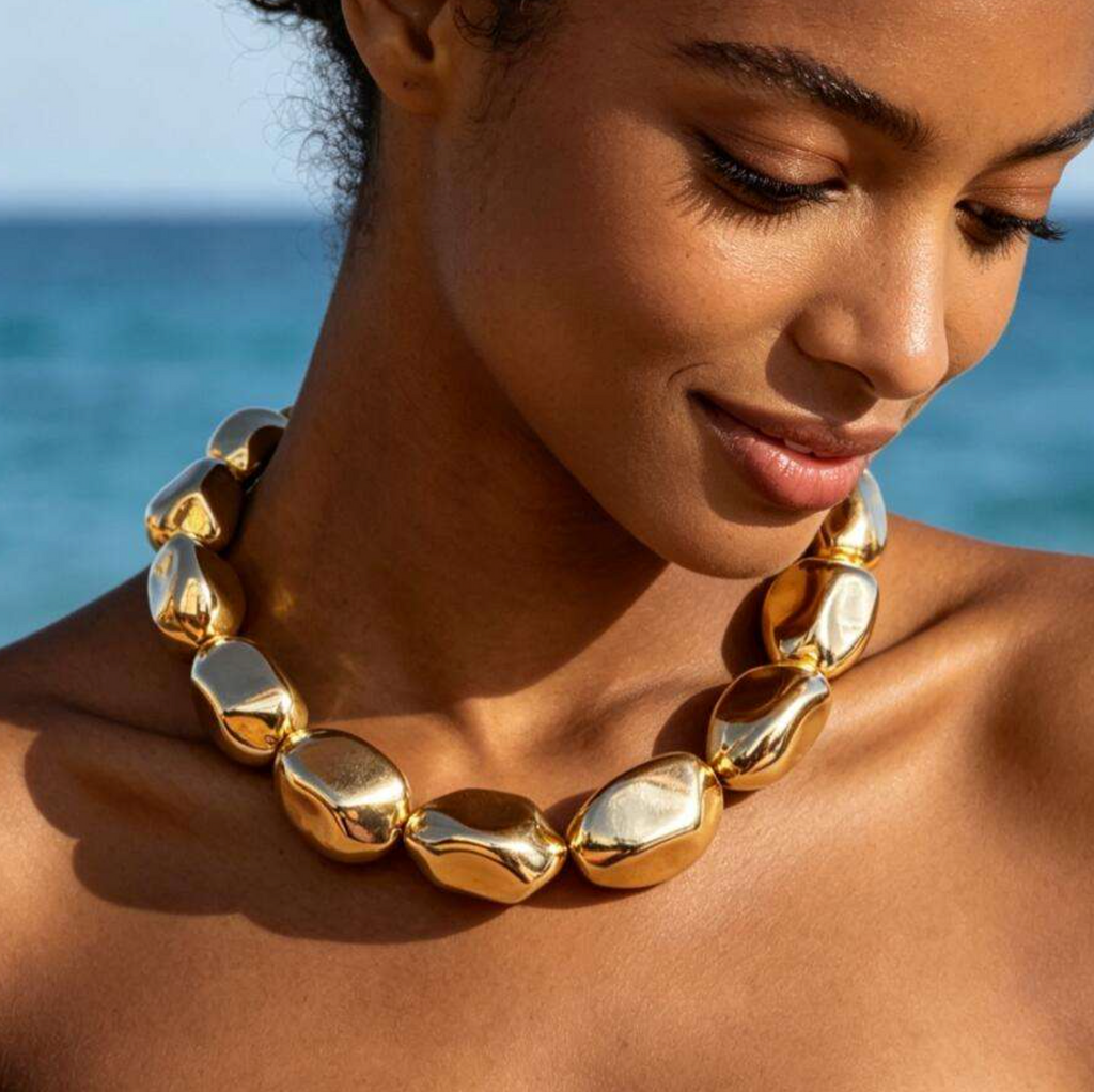 Valentina Sculpted Statement Necklace – Bold Chunky Luxury Jewelry